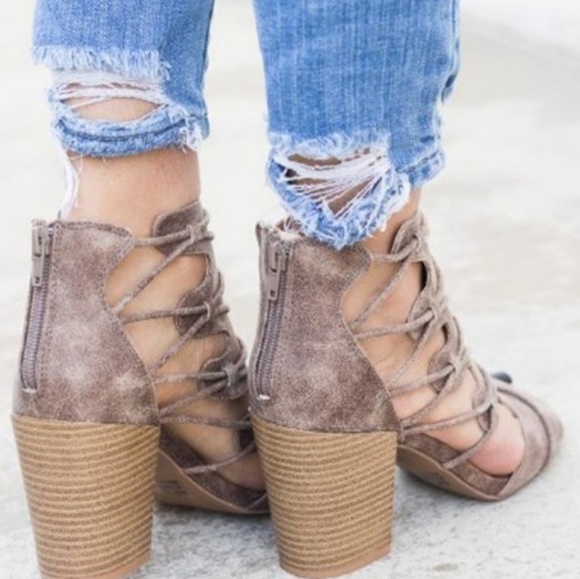 5.5, 6, AVAILABLE!  NUDE Ankle Booties - Picture 2 of 4